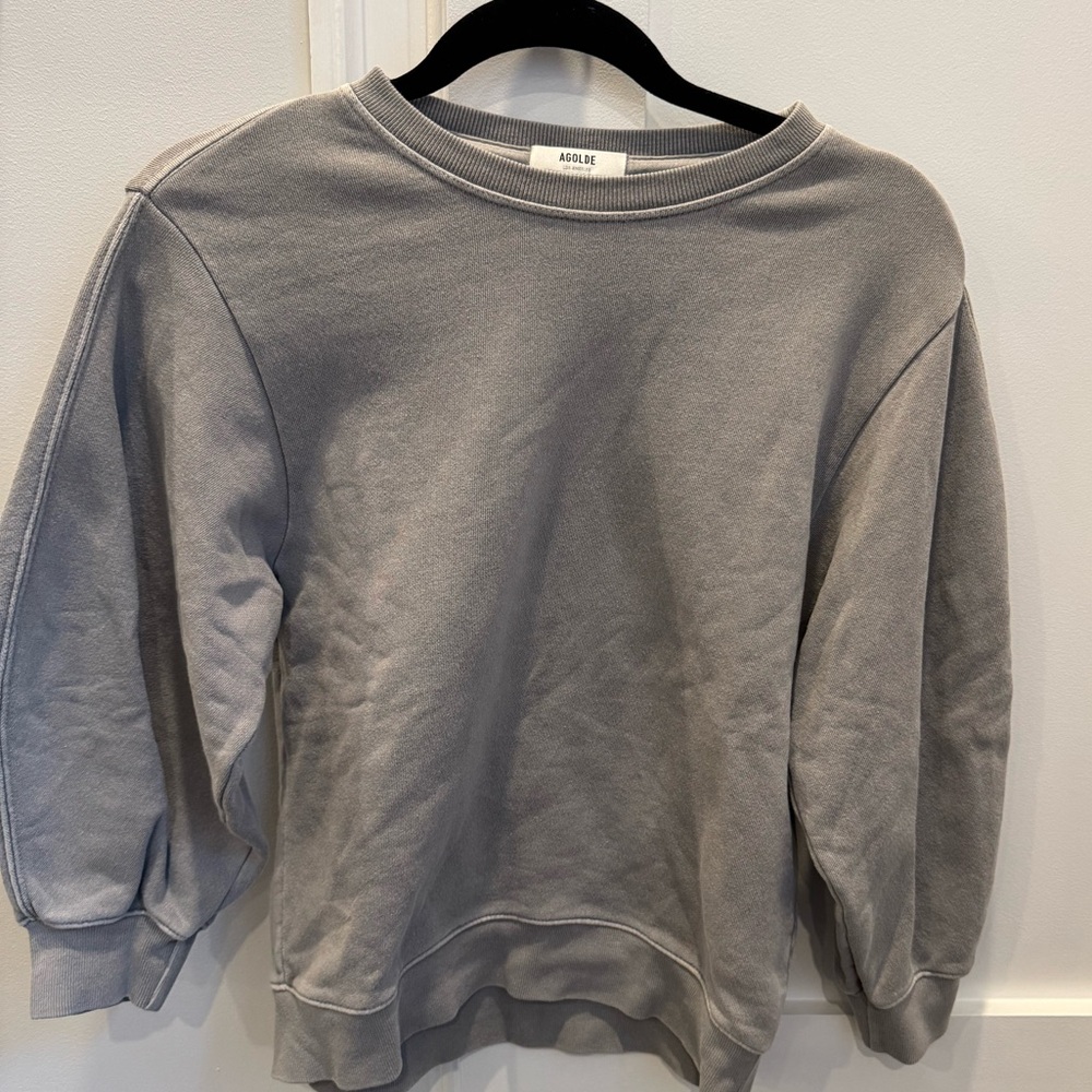 AGOLDE Balloon Sleeve Sweatshirt, Grey XS, Like New